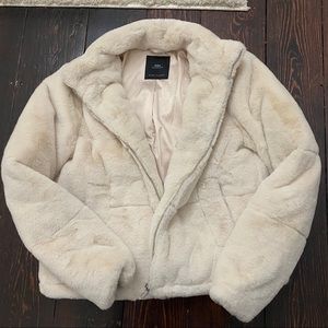 Zara furry puffer jacket